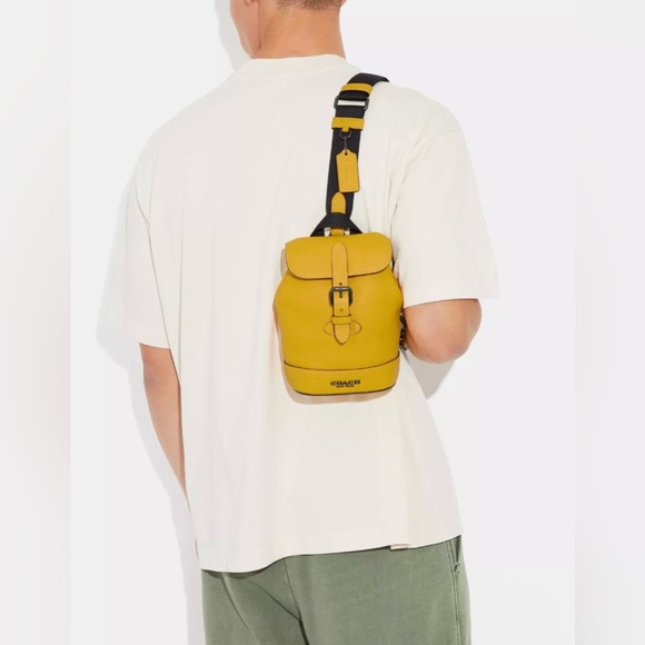 Coach Hudson Small Pack Yellow MSRP $328 NEW - Picture 2 of 4